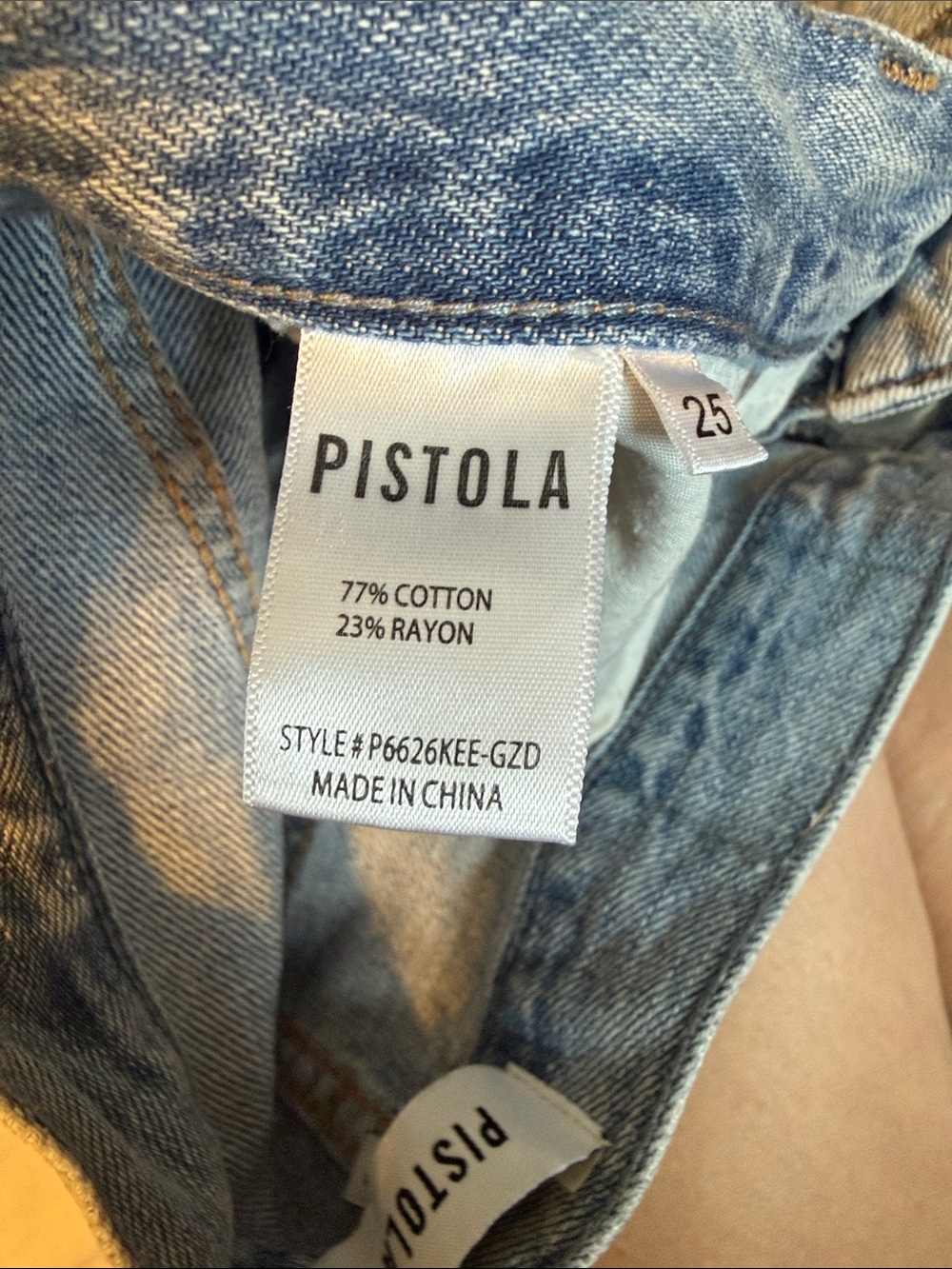 Pistola Presley High Rise Relaxed Roller Jeans Size 25 Light Wash Distressed - Picture 16 of 16